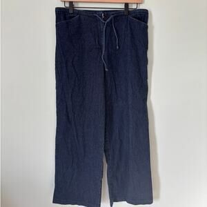 Loft Wide Leg Blue Pants Stretch Size 12